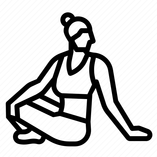 Yoga, seated, twist, fitness, woman icon - Download on Iconfinder