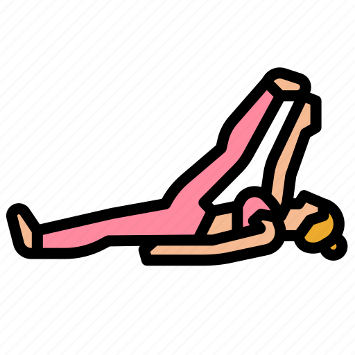 Yoga, reclining, big, toe, woman icon - Download on Iconfinder