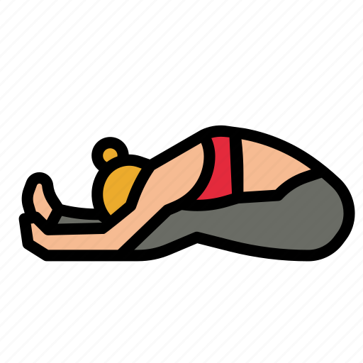 Yoga, seated, forward, fitness, woman icon - Download on Iconfinder