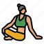 yoga, seated, twist, fitness, woman 
