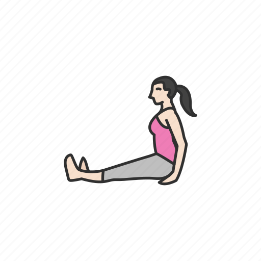 Fitness, meditation, sitting pose, staff pose, yoga, yoga pose, dandasana icon - Download on Iconfinder