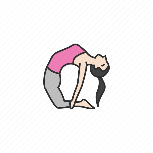 Camel pose, exercise, fitness, health, ustrasana, workout, yoga icon - Download on Iconfinder