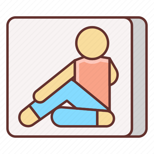 Half, spinal, twist, yoga position icon - Download on Iconfinder