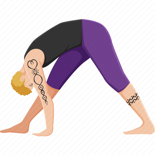 Pyramid, parsvottanasana, intense, side, stretch, yoga, pose icon - Download on Iconfinder