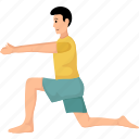 anjaneyasana, lunge, crescent, low, anjaneya, yoga, pose, exercise