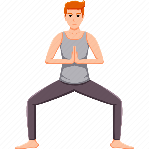 Malasana, wide, squat, yoga, pose, exercise icon - Download on Iconfinder