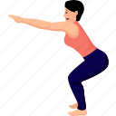utkatasana, chair, fierce, low, squatting, yoga, pose, exercise