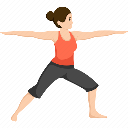 Warrior, ii, 2, virabhadrasana, yoga, pose, exercise icon - Download on Iconfinder