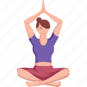 sukhasana, easy, sitting, lotus, high, arms, yoga, pose