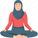 sukhasana, easy, sitting, lotus, muslim, yoga, pose