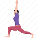 warrior, 1, virabhadrasana, lunge, high, yoga, pose