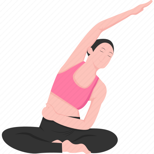 Seated, side, bend, pose, yoga icon - Download on Iconfinder