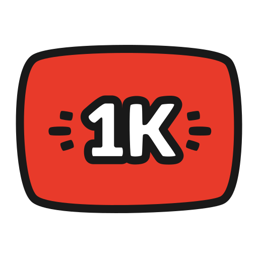 1k, checkpoint, followers, thousand, views, youtube icon - Free download