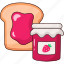 jam bread, strawberry jam, breakfast, food, jam jar, meal 