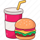 burger, soda, junk food, restaurant, takeaway, fast food