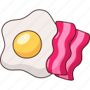 egg, bacon, breakfast, meal, food
