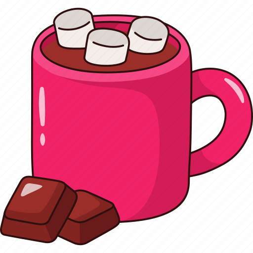 Hot chocolate, cocoa drink, marshmallows, winter, mug icon - Download on Iconfinder