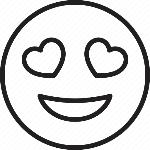 Heart Eyes Smiley Face SVG, Heart Eyes Emoji SVG Instant Download