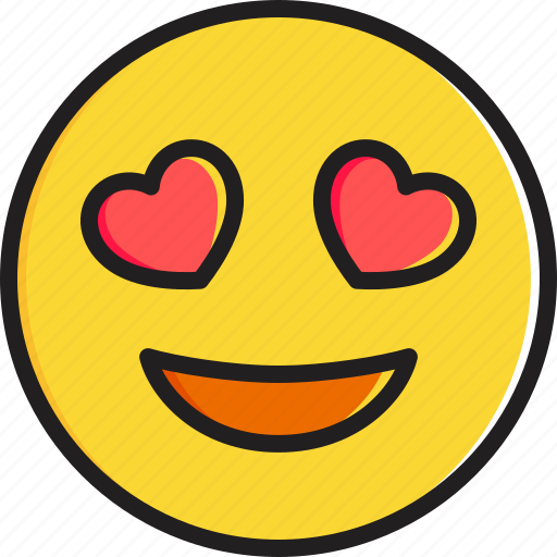 Emoticon, eyes, face, heart, shaped, smiley, smiling icon - Download on Iconfinder