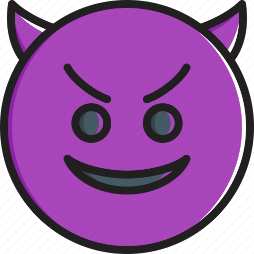 Emoticon, face, horns, smiley, smiling icon - Download on Iconfinder