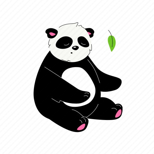 Animal, panda, bamboo, bear, sleeping illustration - Download on Iconfinder
