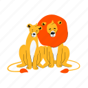wild, animals, lions, couple, feline