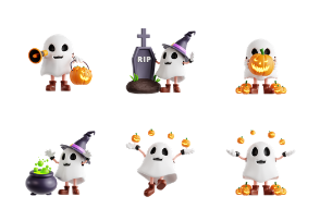 3D Ghost Halloween Character