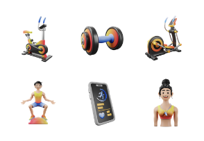 3D Gym & Fitness Illustration Pack