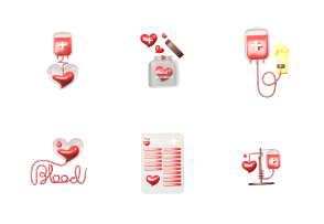 3D Iconset Blood Donation