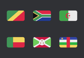 Africa Flags Rounded