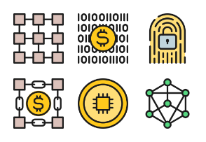 Blockchain Technology - Color Line Set