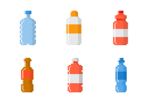 Bottle Pixel Art Flat