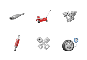 Car Parts 3D illustrator