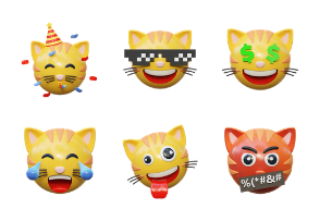 Cat expression 3d pack