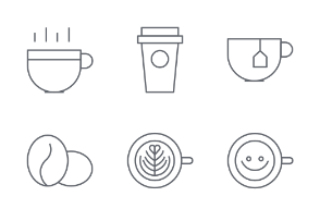 Coffee line icons set 1