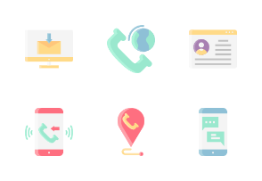 Contact Us Without Outline Iconset