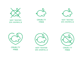 Cruelty free, no animal testing, not tested on animals, rabbit
