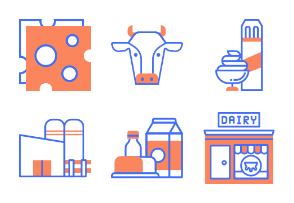 Dairy products Flat outline - Nutrition goods
