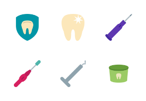 Dentist Equipment Flat Colorful