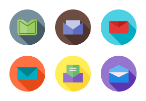 Email Flat (Multicolor Background & Shadow)