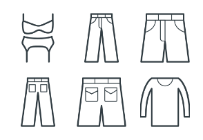 Fashion and Clothes Vector Line 4