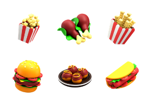 Fast Food 3D Illustration
