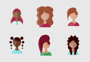Female Hairstyle Avatar | Flat Color