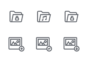 File and Folder Outline icons set