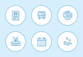 finance flat outline icons