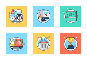Flat Colored Line Icons 6