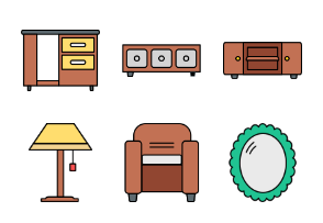 Furniture and Home Decor Filled Outline