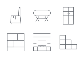 Furniture line icons set 4