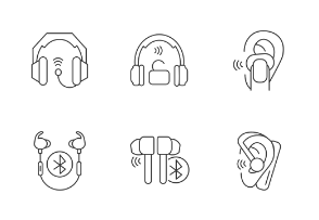 Headphones. Linear. Outline