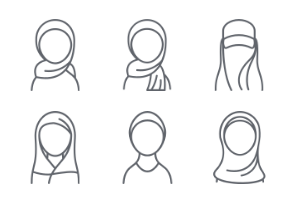 Muslim women (line style)